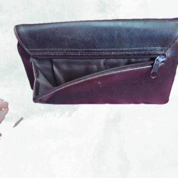 RGA Accessories Brown Fold Checkbook Wallet Vintage Floral Design - Picture 11 of 11